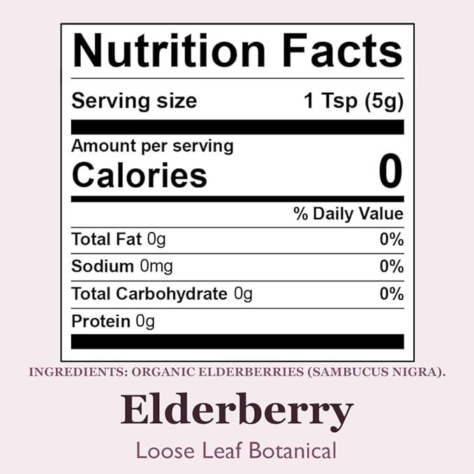 Organic Positively Botanicals Company, Elderberry, Loose 4 Ounce