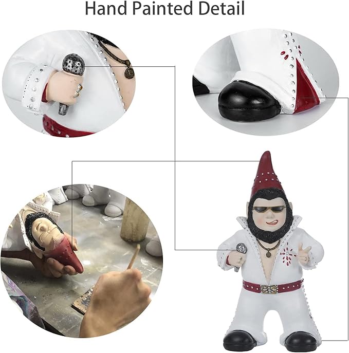 Large Singer Gnome Garden Statue Outdoor Resin Dwarf Figurine Decor Home Decoration Funny Sculpture for Patio Poch Yard Backyard Ornament Housewaiming Unique Gift