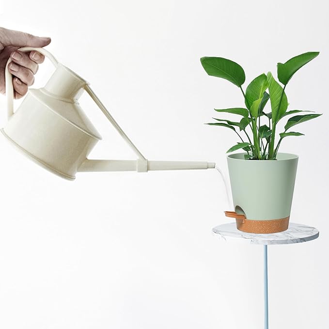 Self Watering Planters for Outdoor Plants 7/6.5/6/5.5/5Inch 5Pack Flower Pot for House Plants Green Indoor Plastic Pots Plant Pots Succulent Pots with Drainage Hole and Deep Reservoir