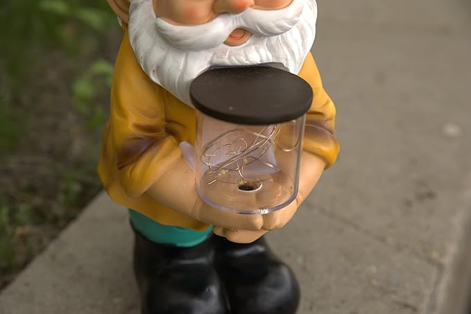 VP Home Gnome Solar Powered LED Outdoor Decor Garden Light Solar Powered Outdoor Decor Garden Light Great for Your Garden Solar Powered Light Garden Gnome Decorations Gifts for Outside Patio Lawn