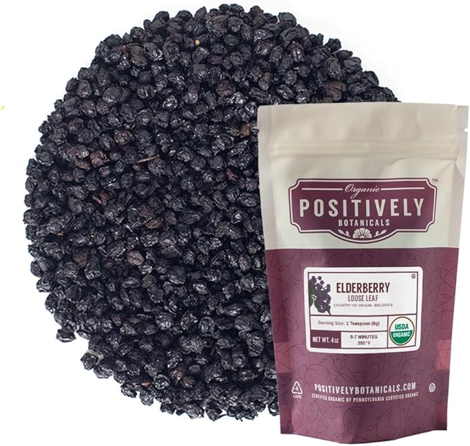 Organic Positively Botanicals Company, Elderberry, Loose 4 Ounce