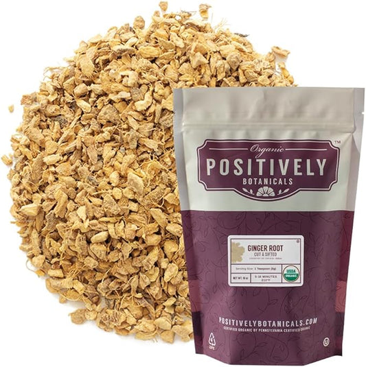 Organic Positively Botanicals Company, Ginger Root, 16 Ounce