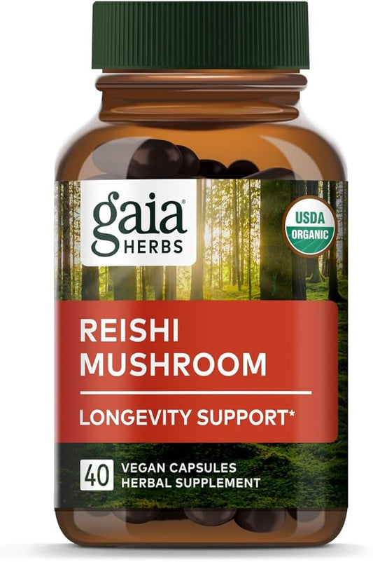 Gaia Herbs Reishi Mushroom 40 Vegan (40-Day Supply)