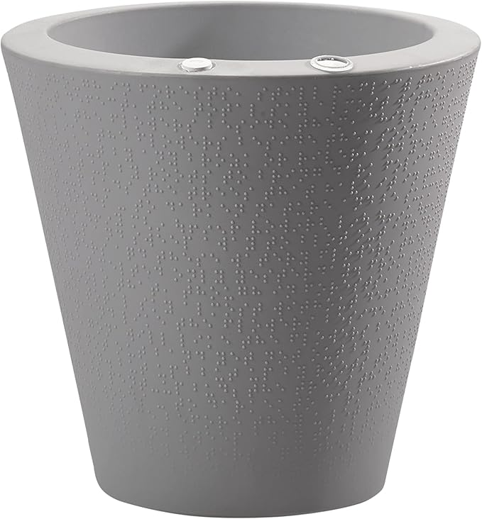Crescent Garden Dot TruDrop Indoor/Outdoor Planter, Self-Watering Plant Pot, 20 Inches, (Ash)