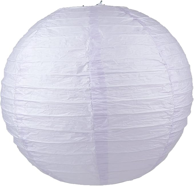 WYZworks - Round Paper Lanterns 10 Pack (Light Lavender, 12") - Hanging Paper Lanterns Lamp for Wedding, Birthday, Party and Home Decorations with 8", 10", 12", 14", 16" Option