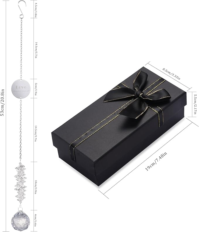 Sympathy Gifts for Loss of Loved One, Unique Memorial Gifts, Bereavement Gift Ideas for Loss of Mom Dad Son, Sun Catchers Indoor Window, Christmas Decor, 40mm Crystal Ball Sun Catcher