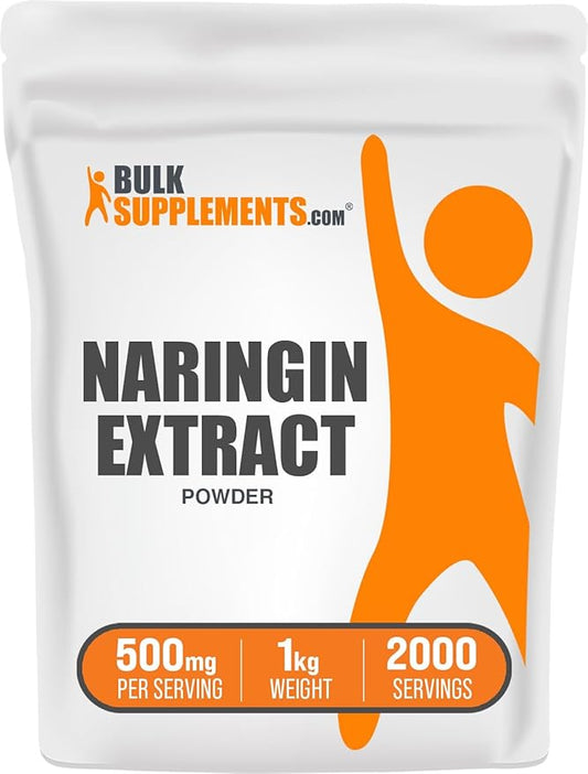 BulkSupplements.com Naringin Extract Powder - Sourced from Citrus Fruit, Naringin Supplement - Herbal Supplement, Gluten Free, 500mg per Serving, 1kg (2.2 lbs) (Pack of 1)