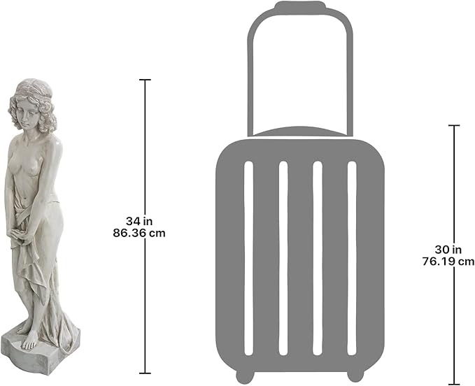 Design Toscano Harmonia Greek Woman Patroness of Harmony Indoor/Outdoor Garden Statue, 34 inches tall, Cast Stone Resin, Antique Stone Finish