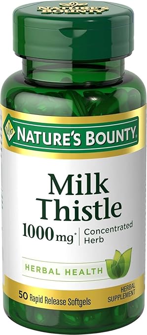 Nature's Bounty Milk Thistle, Herbal Health 1000 mg, 50 Ct