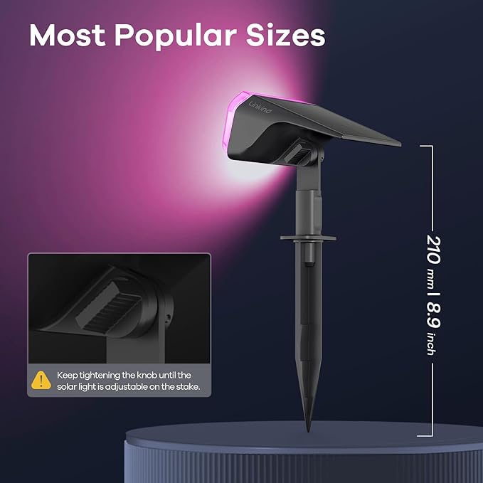 Linkind Solar Spot Lights Outdoor, Color Changing Solar Lights with 10 Lighting Modes and Waterproof IP67, Ideal for Yard, Garden Decoration (6 Pack, Multicolor)