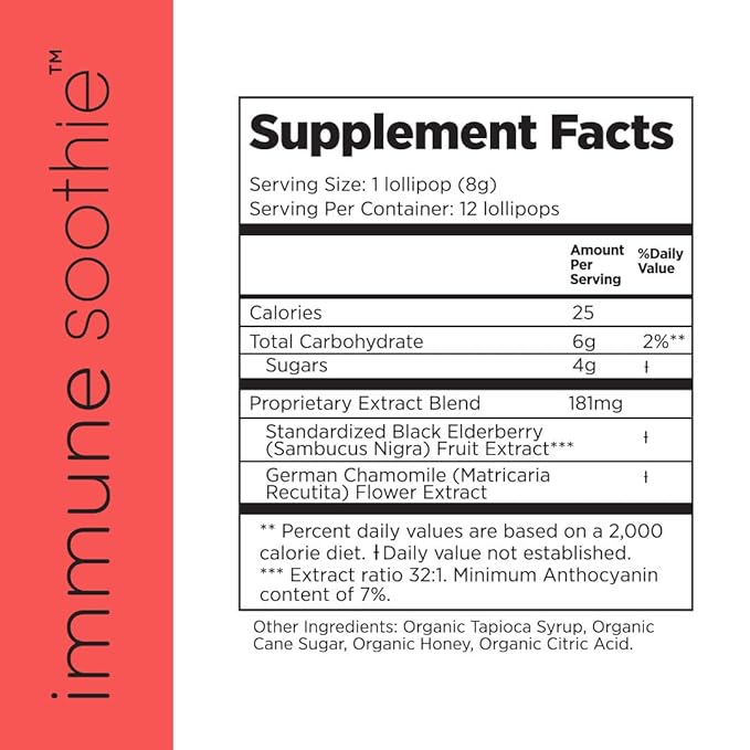 Immune Soothie Honey Lollipops with herbal (12 Lollipops)