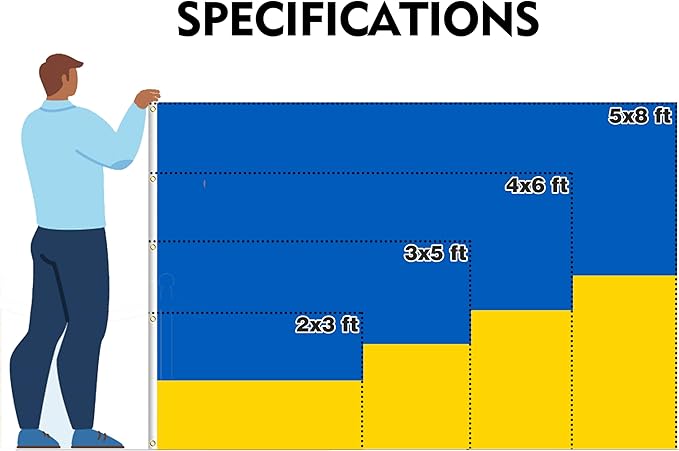 Ukraine Flag 2x3FT Ukrainian National Polyester Flag With 2 Grommets For Patriotic Ukrainian Themed Festival Events Party Decoration(Ukraine, 2x3FT)