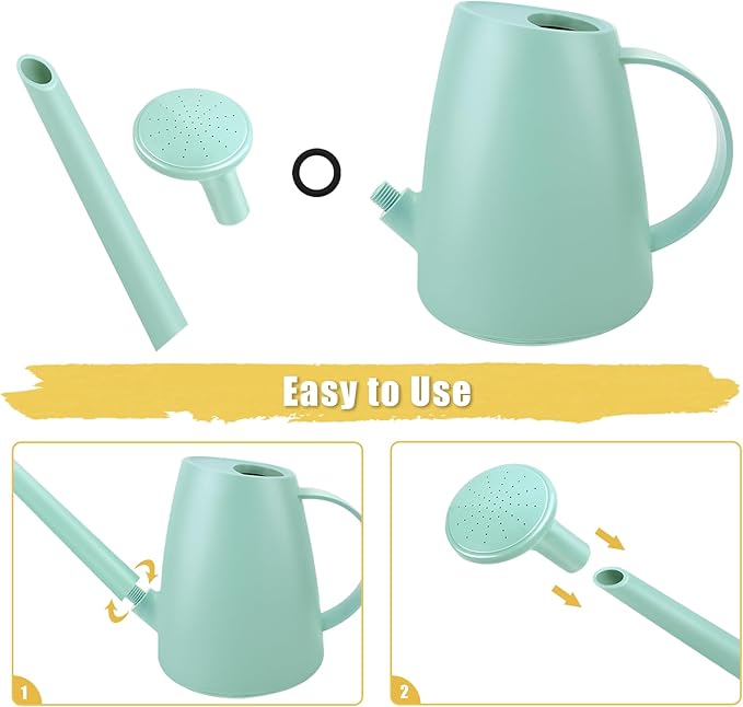 Watering Can for Indoor Plants, Small Watering Cans for House Plant Garden Flower, Long Spout Water Can for Outdoor Watering Plants 1. 8L 1/2 Gallon (Green)