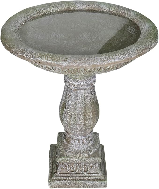 20”Dia.X 23.8”Tall Outdoor Birdbath with Pedestal - Modern Garden Birdbaths Outdoor Decor for Bird Spa & Birdfeeder, Floor Bird Baths for Garden Patio, Yard, Lawn