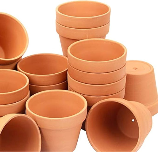 [26 Pack] 4" Planter Nursery Pots Clay Pots Terracotta Pot Clay Ceramic Pottery Planter Cactus Flower Pots Succulent Nursery Pots Garden Terra Cotta Pots with Drainage Hole (26)