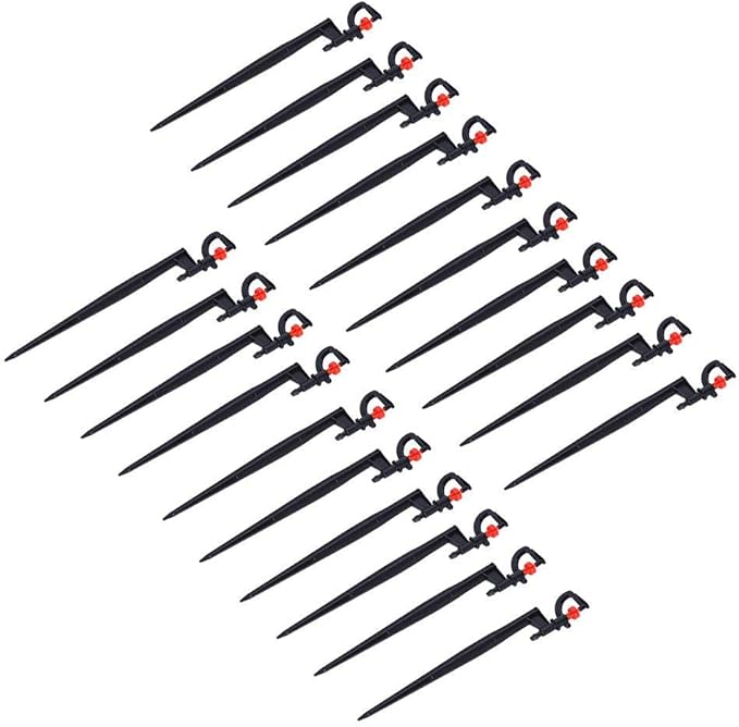 Irrigation Sprinkler, 20pcs Plastic Watering Nozzle G‑Type 360 Degree Rotation Sprinkler Accessory for Garden Agriculture Courtyards Lawn 9.1x1.2x0.4in