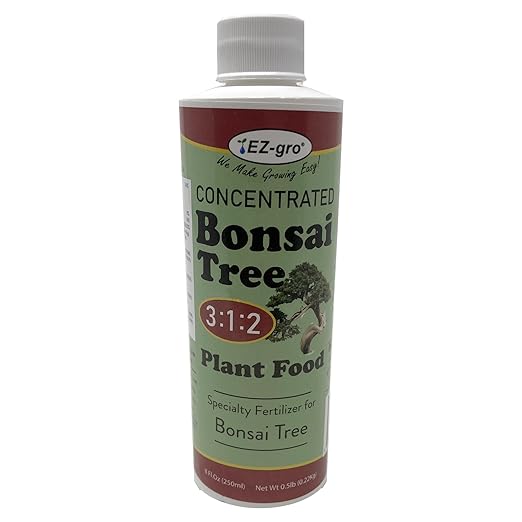 Professional Liquid Bonsai Fertilizer by EZ-gro | 3:1:2 Ratio Concentrate Indoor Plant Fertilizer for Your Bonsai Tree | 8 oz
