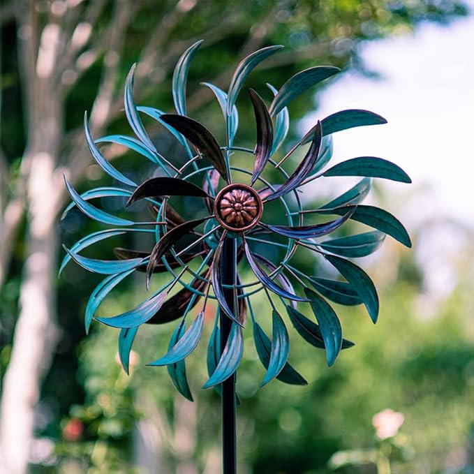 VEWOGARDEN 360° Outdoor Wind Spinner, Wind Sculpture Spinner with Metal Stake, Yard Art Decor for Patio, Lawn & Garden 63 * 13