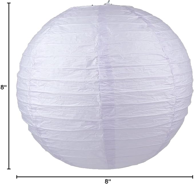 WYZworks - Round Paper Lanterns 10 Pack (Light Lavender, 8") - Hanging Paper Lanterns Lamp for Wedding, Birthday, Party and Home Decorations with 8", 10", 12", 14", 16" Option