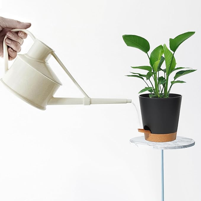 Self Watering Planters Plant Pots Indoor Flower Planting PotsP For Houseplants, African Violet, Flowers, Succulent,Cactus Outdoor Plant Pots with Drainage Holes Black Pots Gift Idea For Lazy people