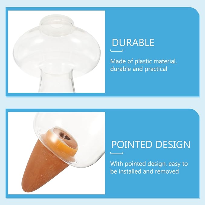 Yardwe 5PCS Plant Watering Globes, 300ML Self-Watering Bulb Mushroom Shape Watering Bulb Plant Waterer Stakes for Indoor Outdoor Plants