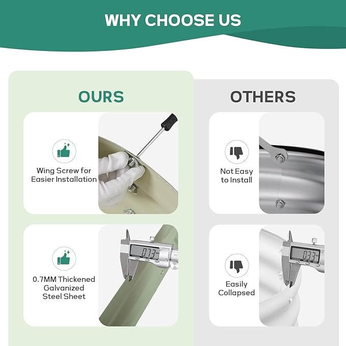 Galvanized Raised Garden Bed - 4×2×1ft (2 Packs) Planter Raised Beds for Gardening | Oval Metal Garden Planter Box with Safety Edging and Gloves for Vegetables Fruits Flower - AvocadoGreen