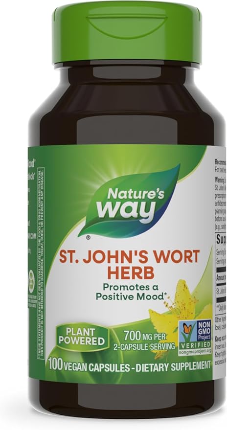 Nature's Way St. John’s Wort Herb, 700 mg 2-Capsule Serving, 100 Capsules