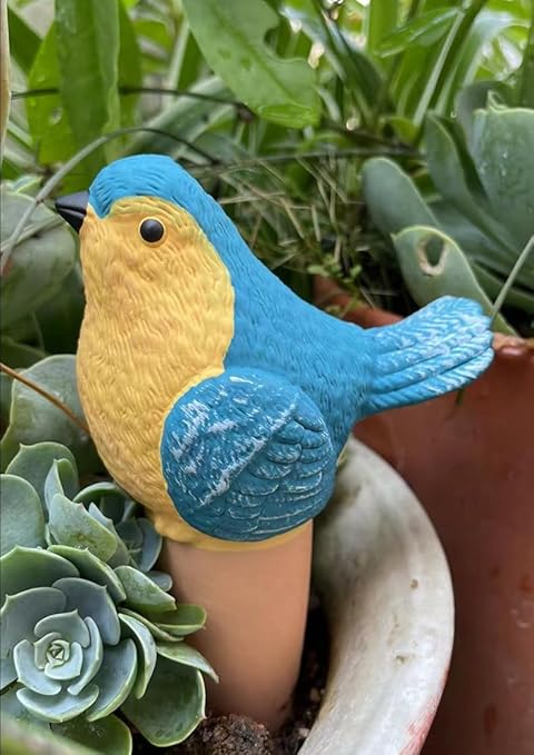 4 Pack Plant Watering Devices, Magpie Shape Terracotta Watering Spikes, Vacation Self Watering Planter Insert, Automatic Plant Waterer for Indoor Outdoor Plants (Smart Magpie)