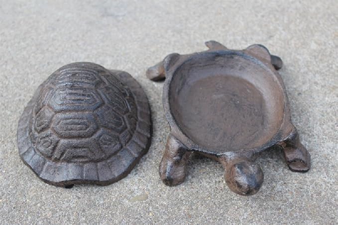 Garden Decoration Turtle Cast Iron Key Hider Stone Diversion Safe Key Outside Hider Hide-A-Key Holder Safely Hiding Your Spare Keys for Outdoor Garden or Yard, Geocaching
