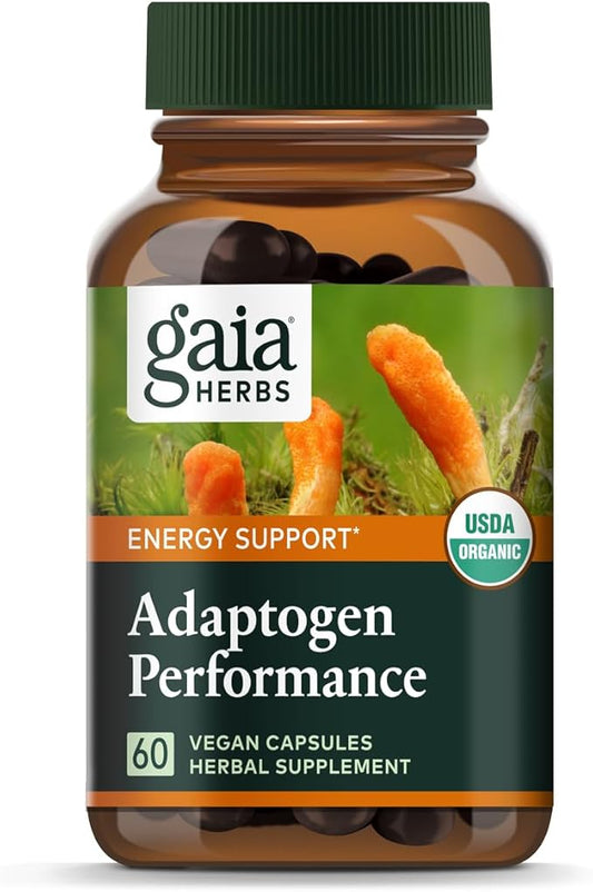Gaia Herbs Adaptogen Performance Mushrooms & Herbs 60 Organic (30-Day Supply)