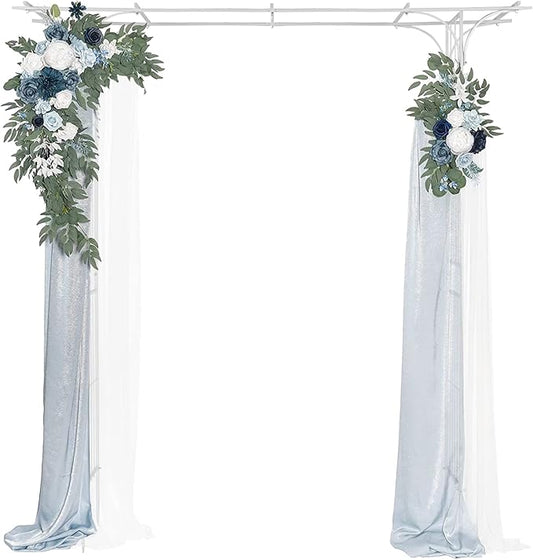 VINGLI Garden Arbor, Arch Archway for Wedding Ceremony Party, Steel Garden Trellis for Plant Climbing, Christmas Garden Decorations Pergola for Garden, Backyard, Lawn (White)