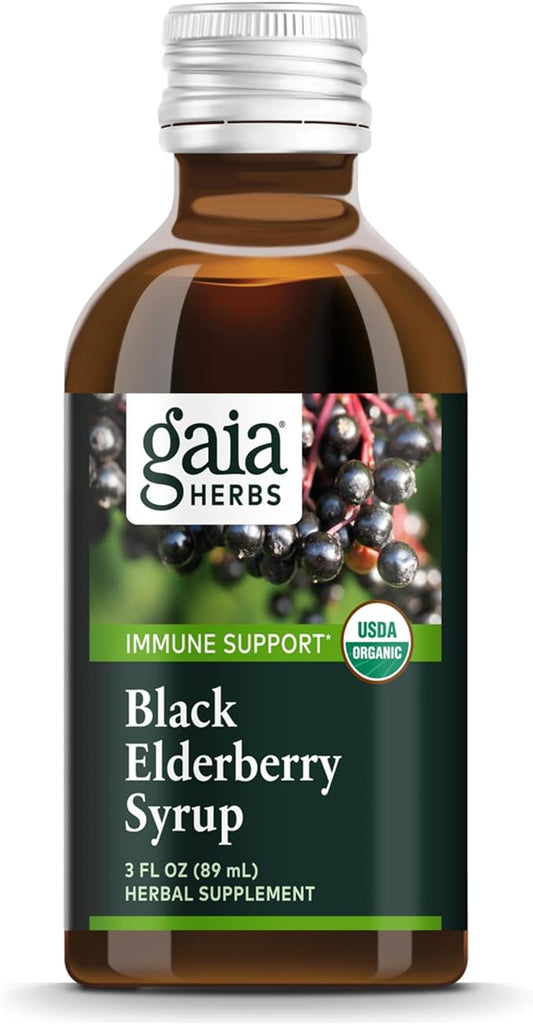 Gaia Herbs Black Elderberry(Sambucus Nigra) Syrup-Immune Formula-3 Fl (18-Day Supply)