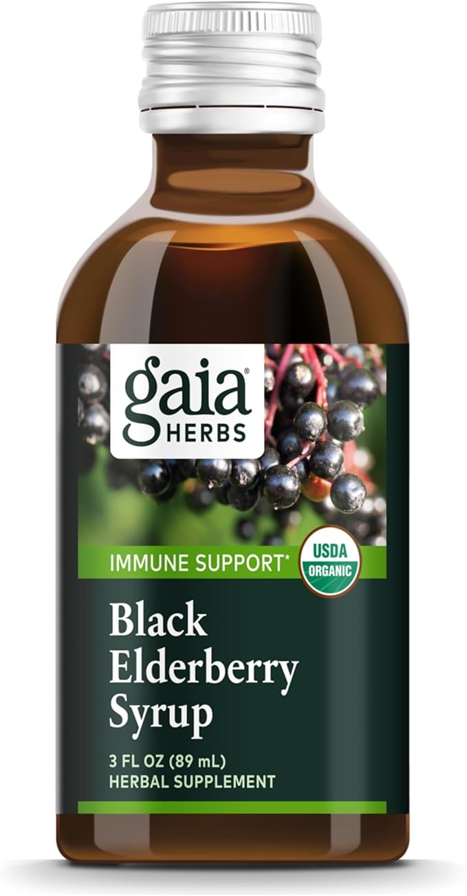 Gaia Herbs Black Elderberry(Sambucus Nigra) Syrup-Immune Formula-3 Fl (18-Day Supply)