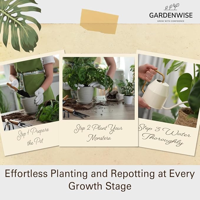 Monstera Potting Soil Mix – Organic, Fast-Draining, Chunky Soil with Coconut Coir & New Zealand Bark for Indoor Plants – Premium Fertilizer for Monstera Deliciosa, Albo & More (10 quarts)