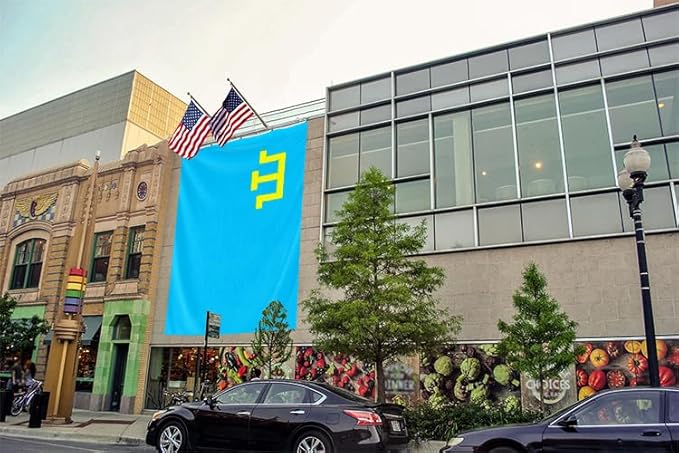 Crimea Tatar Extra Large Flag 12x18FT Giant Crimean Tatars Polyester Banner With 5 Grommets Fade Resistant Vivid Color For Patriotic Festival Events Party Decoration (Crimean Tatars, 12x18FT)