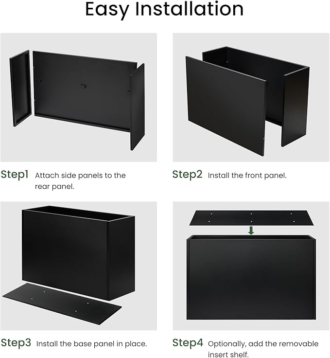 Heavy-Duty Steel Planter Box 38”x12”x24”, Rust-Resistant Large Outdoor & Indoor Plant Container, Metal Garden Box with Drainage Holes & Reinforced Edges