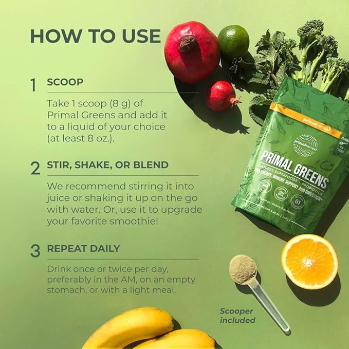 Primal Harvest Super Greens Powder, 30 w/+50 Greens
