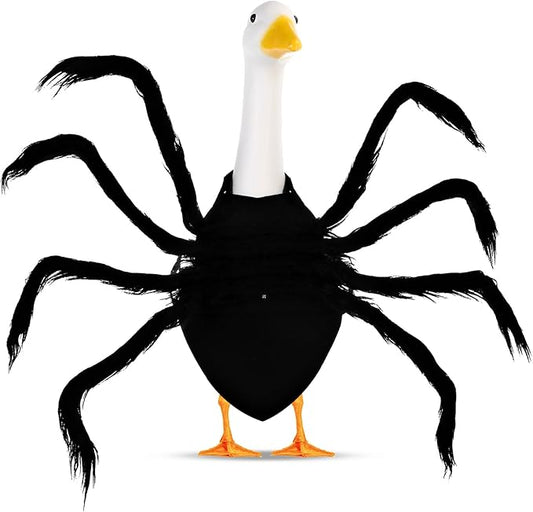 Halloween Goose Outfit Lawn Porch Goose Outfit Spider Bat Costume Plastic Goose Clothing for 23" Goose Halloween Outdoor Patio Yard Lawn Art Decoration (Spider)