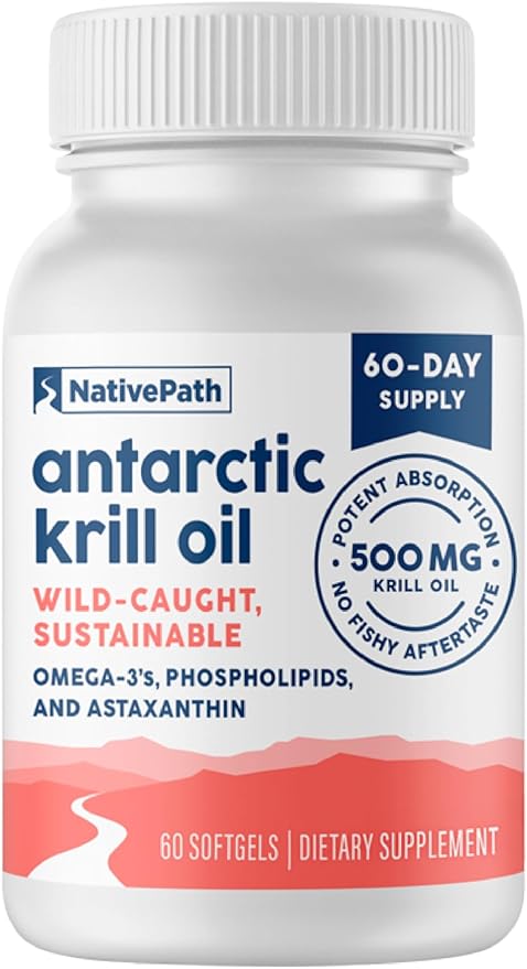 NativePath Antarctic Krill Oil 3 Krill 500mg Softgels 3 Supplement 60 ct