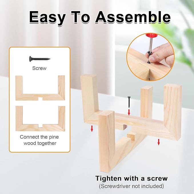 Plant Stand, Indoor/Outdoor Wood Plant Holder, Single Flower Pot Stand, Sturdy Planter Stand, Fit 5-12 Inch Pots