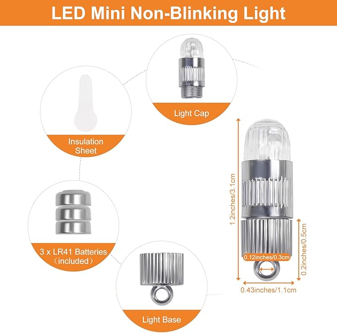 SumDirect Pack of 12/30/50/100 Colorful LED Mini Non-Blinking Lights for Paper Lanterns Balloons Floral Wedding Halloween Christmas Party Decoration Centerpieces (12, White)
