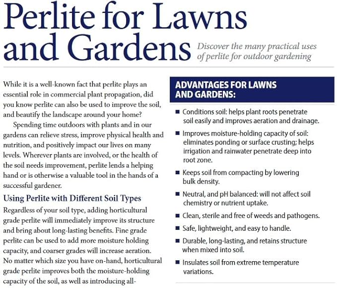 Norcal Perlite Horticultural Organic Certified Premium Screened Coarse – Garden Indoor Outdoor Plants – Soil Additive Better Aeration and Drainage - 4 Cubic Feet (103 Quarts) 1 Bag