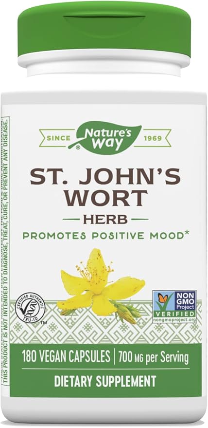 Nature's Way St. John’s Wort Herb, 700 mg 2-Capsule Serving, 180 Capsules