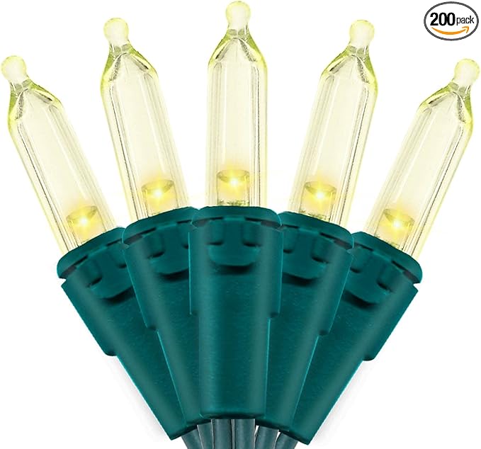 MULTI-SPARKING White Christmas LED Lights - 2 Pack 100 Count Warm White Holiday String Lights for Tree, Party, Wedding, Indoor and Outdoor Use, 2 Sets 33 Feet Green Wire, UL Certified, Connectable