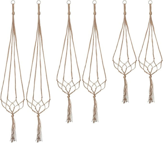 Plant Hangers Indoor Macrame Hanging Planter Holder 6 Pack, 3 Sizes
