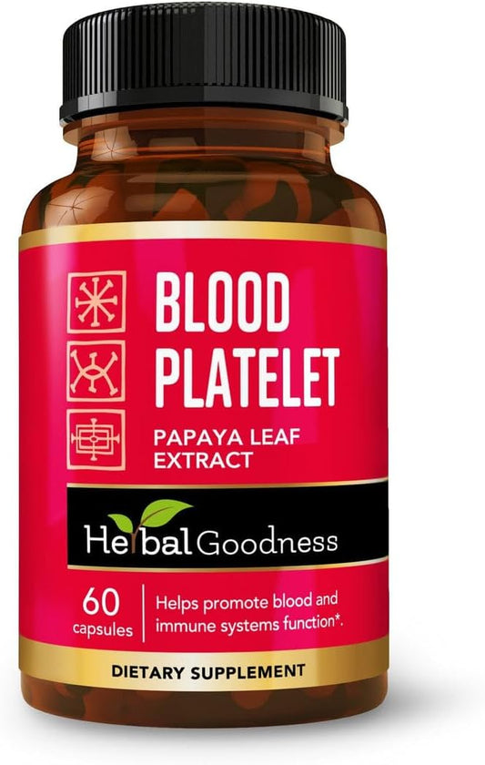 Herbal Goodness Papaya Leaf Blood Platelet Capsules 60/600mg 20x 20x Strength
