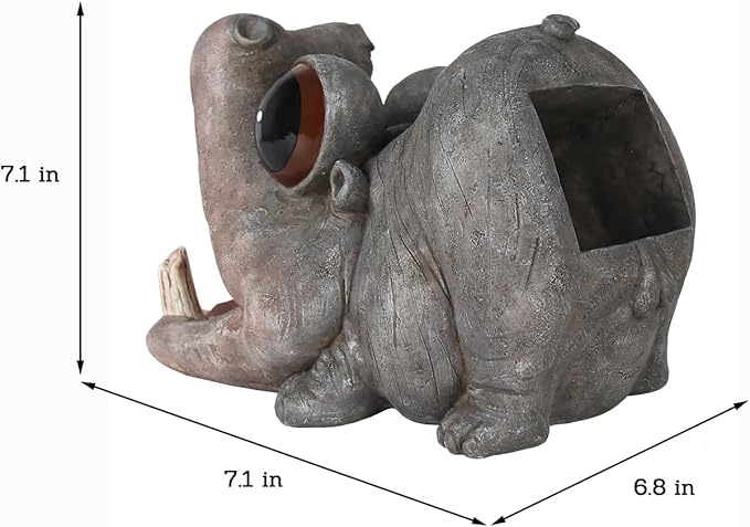 Decorative Hippo Gutter Downspout Extension Outdoor Statues Sculpture Garden Decoration Rain Gutter Guardian Downspout Diverter Splash Block Gutter Extender Decor for Patio Yard Lawn