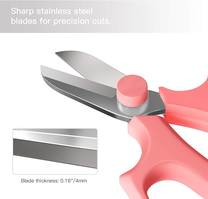 Flower Scissors, Strong Floral Shears,3PCS Premium Steel Garden Pruning Shears Floral Fruits Leaf Scissors Hand Pruner Snip Trimming Tool for Gardening Flower Arrangement, Pink