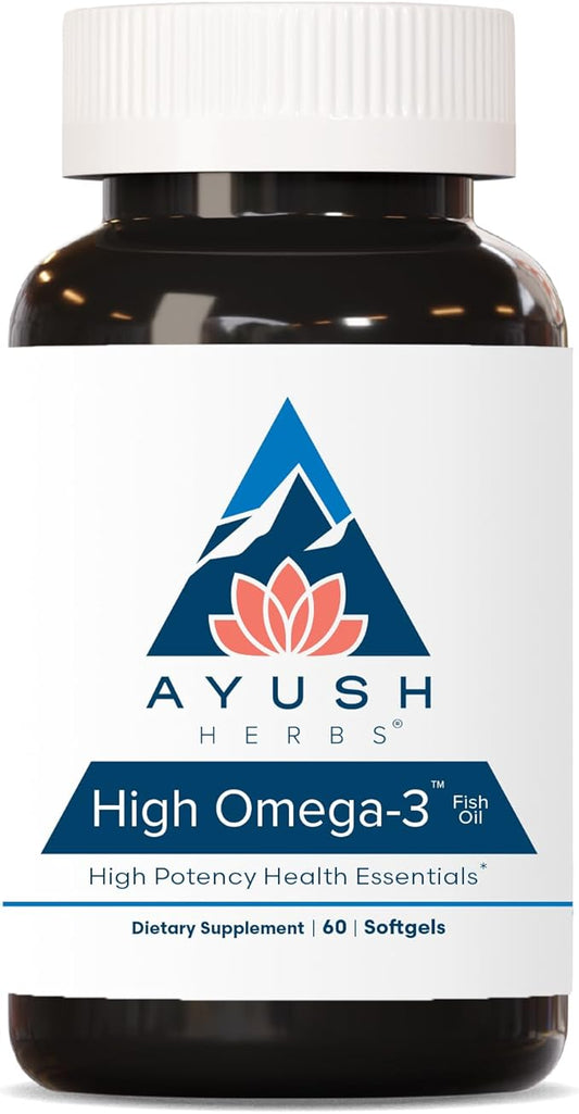 Ayush Herbs High Omega-3, High-Potency Fish 60 Softgels
