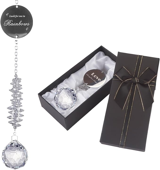 Sympathy Gifts for Loss of Loved One, Unique Memorial Gifts, Bereavement Gift Ideas for Loss of Mom Dad Son, Sun Catchers Indoor Window, Christmas Decor, 40mm Crystal Ball Sun Catcher